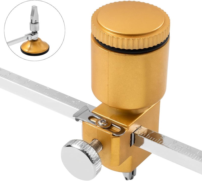 YZCHAIN Circular Glass Cutter, Adjustable Circle Glass Cutting Tools, 360° Cutter Head and Shock-Absorbing Shaft, Ideal for Cutting Glass, Mirrors, Stained Glass - Image 3